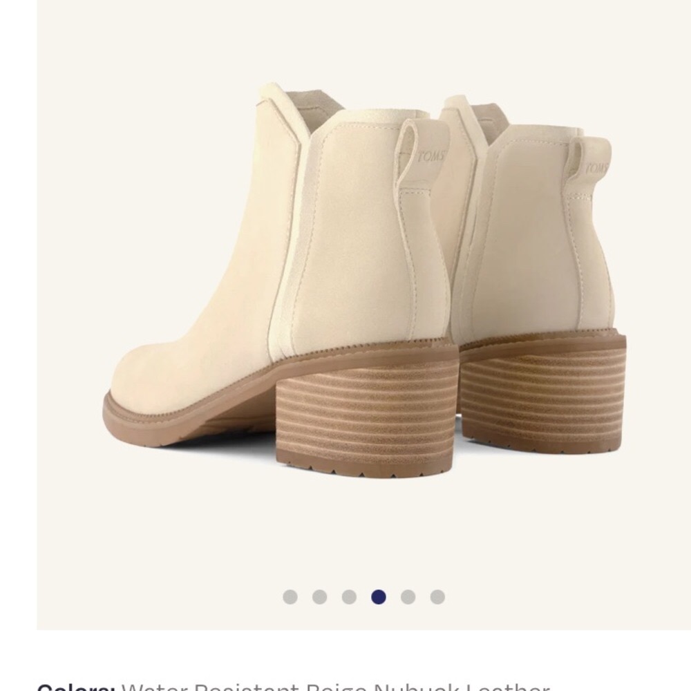 Toms Cream Ankle Booties Suede Slip-On - Picture 2 of 4